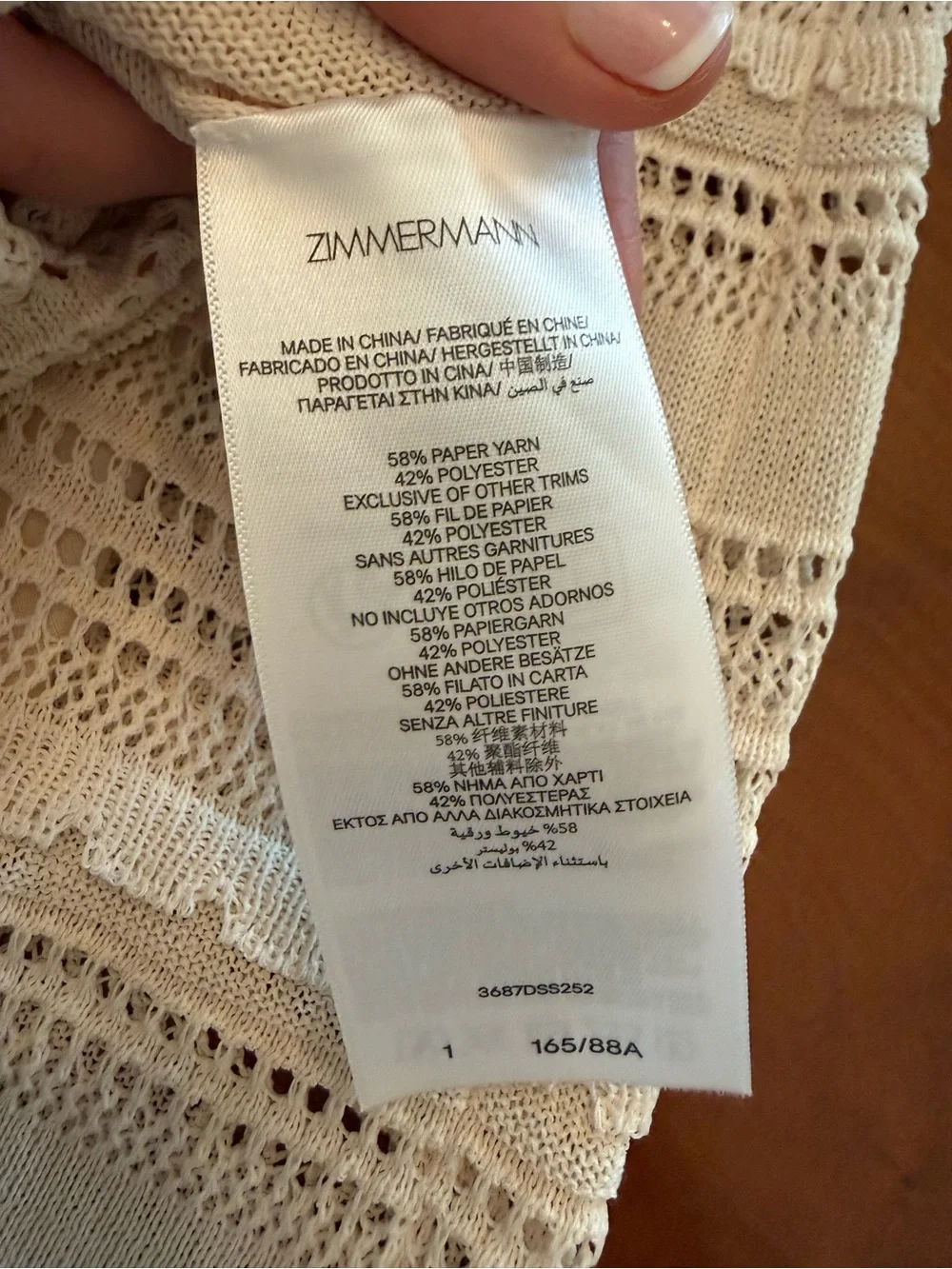 NWT Zimmermann Lucky Crochet Knit Midi Dress Cream Size 1 Small-Authentic $795